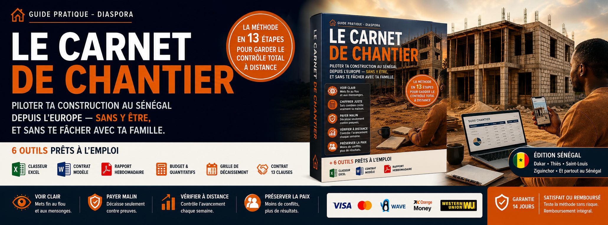 Le Carnet de Chantier — Piloter ta construction au Sénégal depuis l'Europe