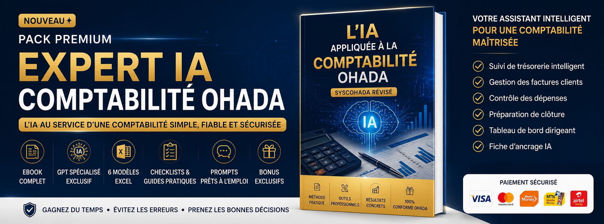 L'IA appliquée à la comptabilité — Pack OHADA (guide + 3 outils)