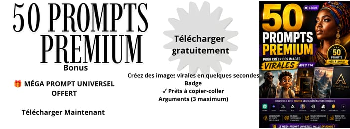 50 PROMPTS PREMIUM POUR CRÉER DES IMAGES VIRALES AVEC L'IA