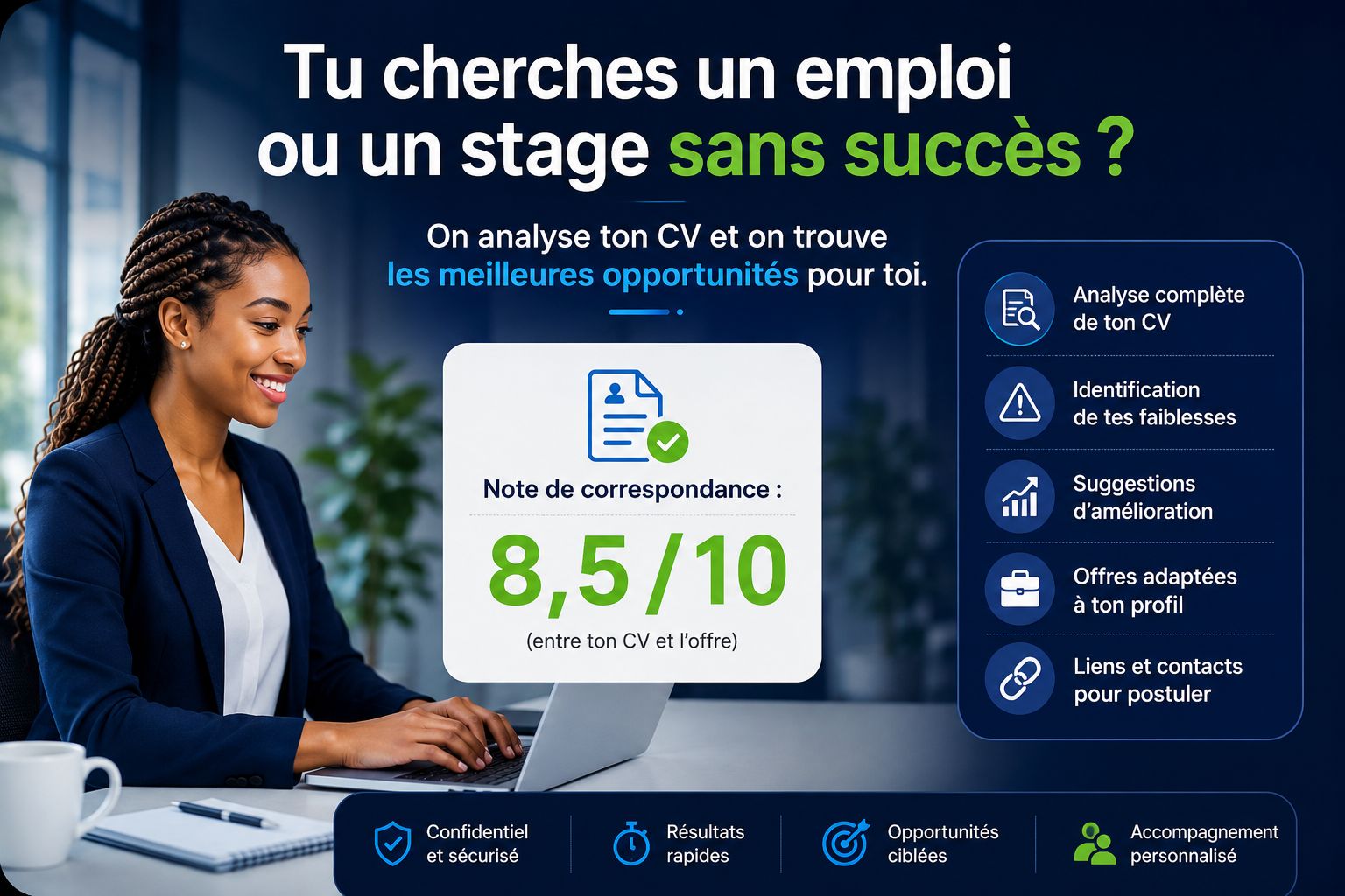 Trouve les offres d'emploi & stages disponibles selon ton profil et ta localité (Ville, Pays)