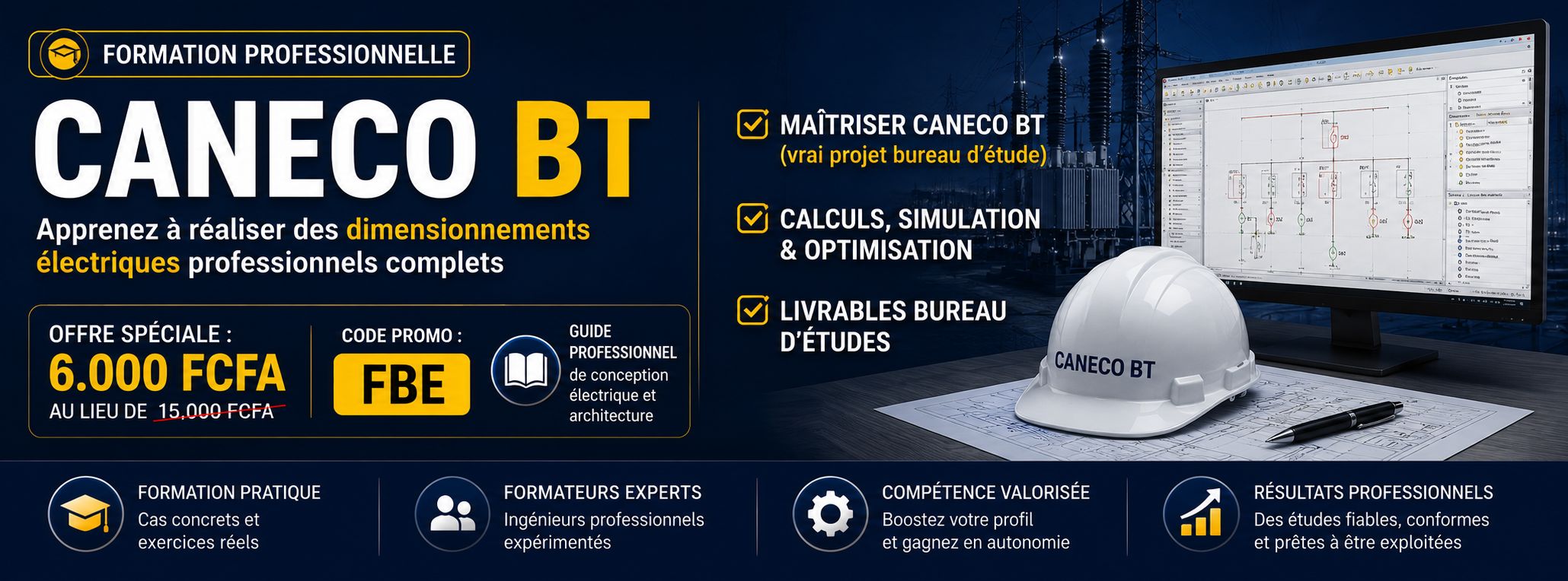 formation professionnelle en Dimensionnement Électrique sur Caneco BT