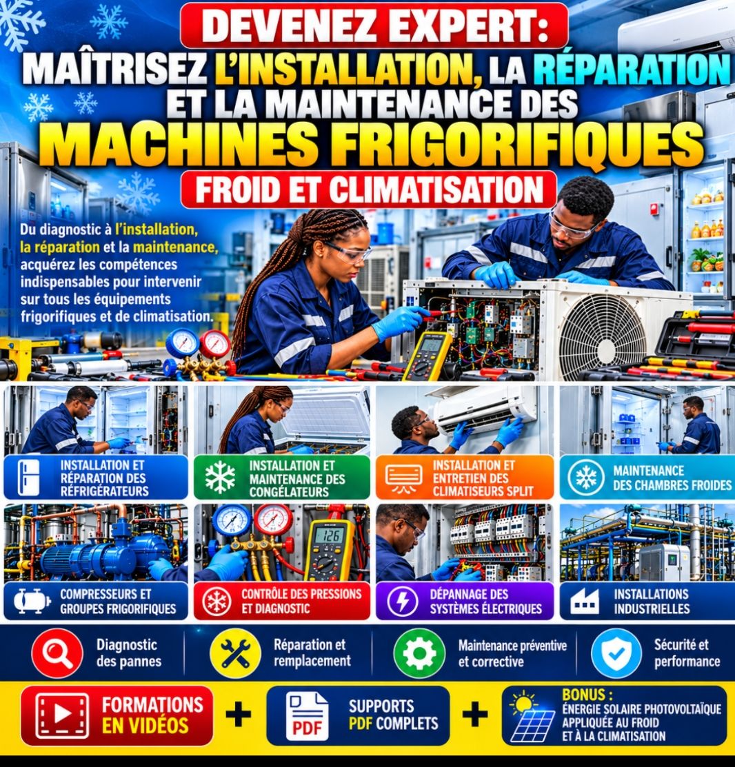 DEVENEZ EXPERT:MAÎTRISEZ L'INSTALLATION LA RÉPARATION ET LA MAINTENANCE DES MACHINES FRIGORIFIQUES
