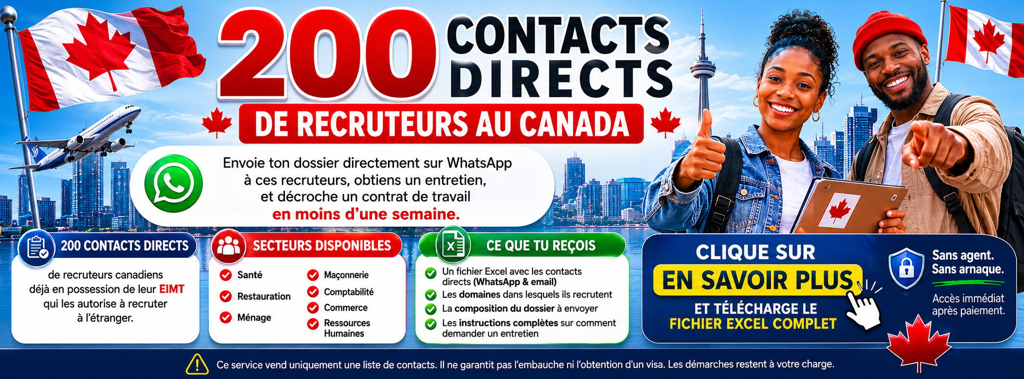200 CONTACTS DIRECTS DE RECRUTEURS AU CANADA