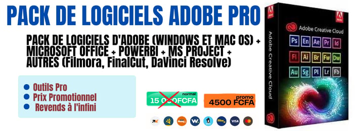 PACK DE LOGICIELS D'ADOBE (WINDOWS ET MAC OS)