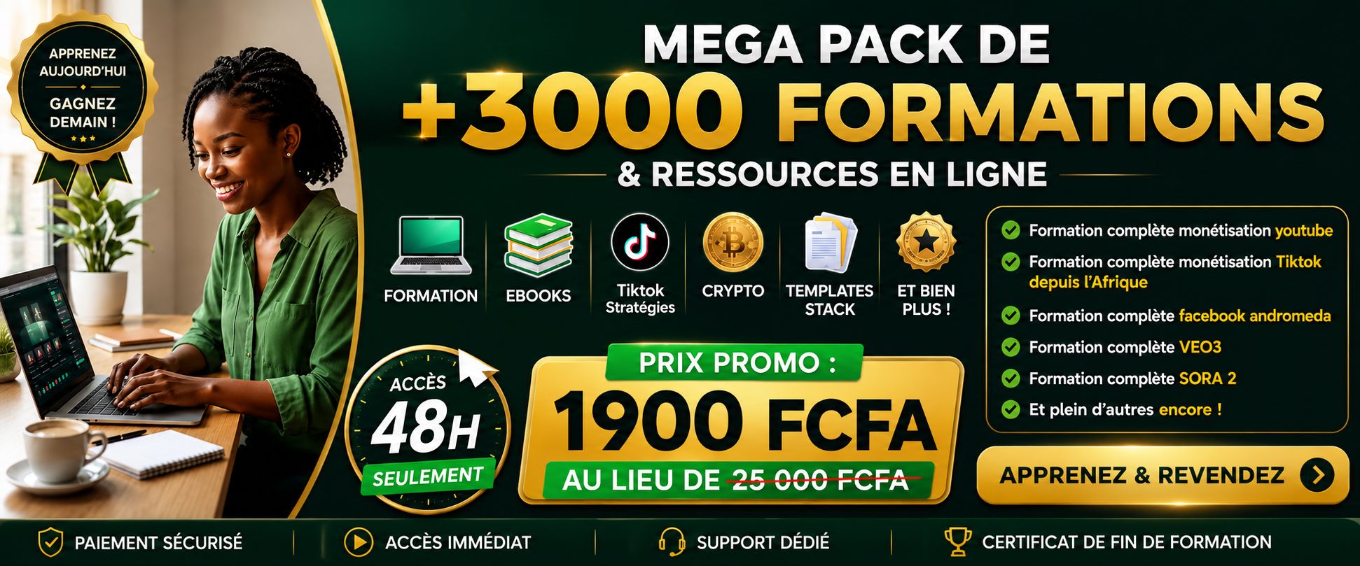 MEGA PACK DE +3000 FORMATIONS ET RESSOURCES EN LIGNE