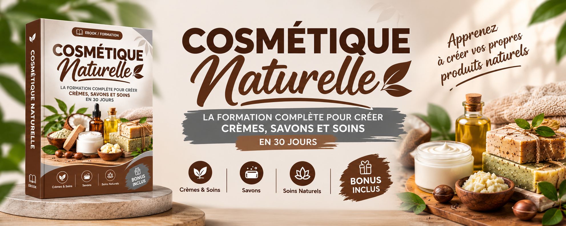 FORMATION COMPLÈTE EN COSMÉTIQUE: APPRENEZ À FABRIQUER CRÈMES, SAVONS ET SOINS EN 30 JOURS