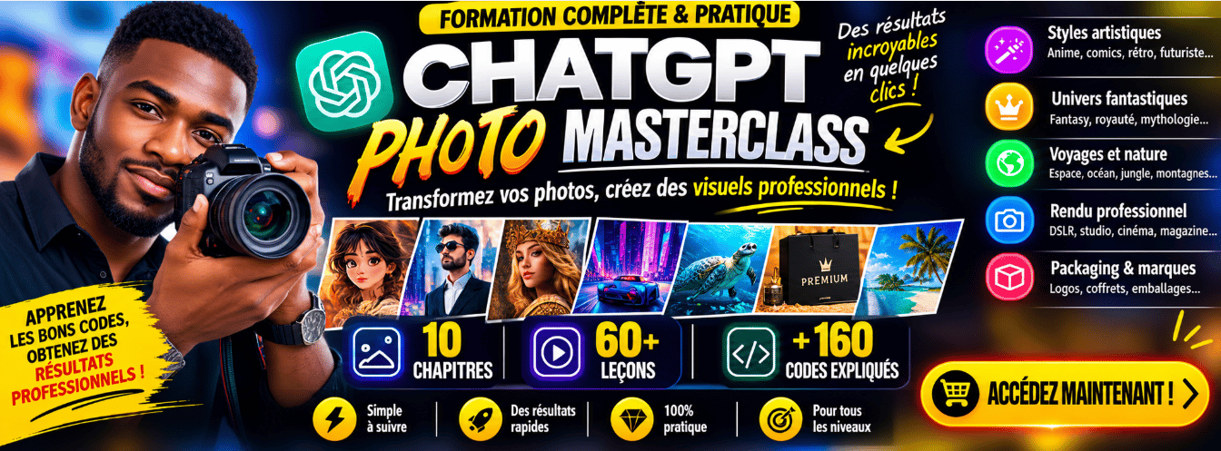 MAÎTRISEZ CHATGPT POUR LA PHOTO ET LIBÉREZ VOTRE CRÉATIVITÉ AVEC L’IA