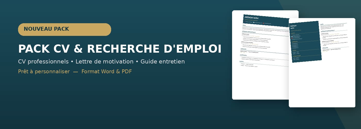 Pack CV, lettre de motivation, Recherche d'Emploi