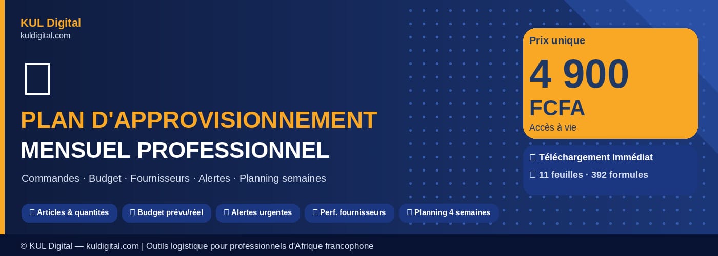 📋Plan d'approvisionnement Mensuel