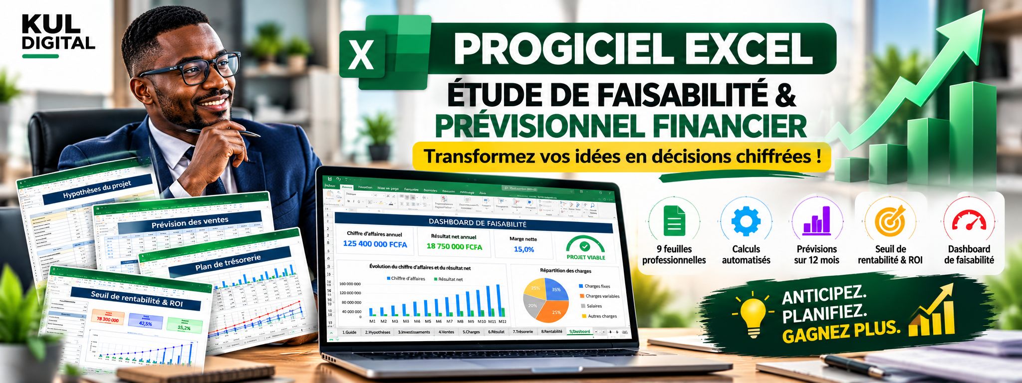 PROGICIEL EXCEL — ÉTUDE DE FAISABILITÉ & PRÉVISIONNEL FINANCIER