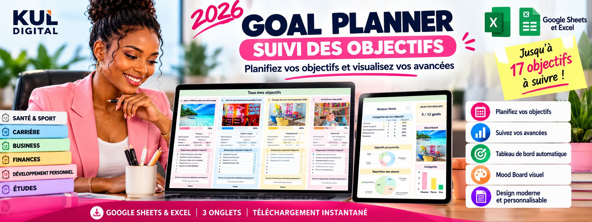 GOAL PLANNER 2027 — Transformez vos objectifs en résultats concrets