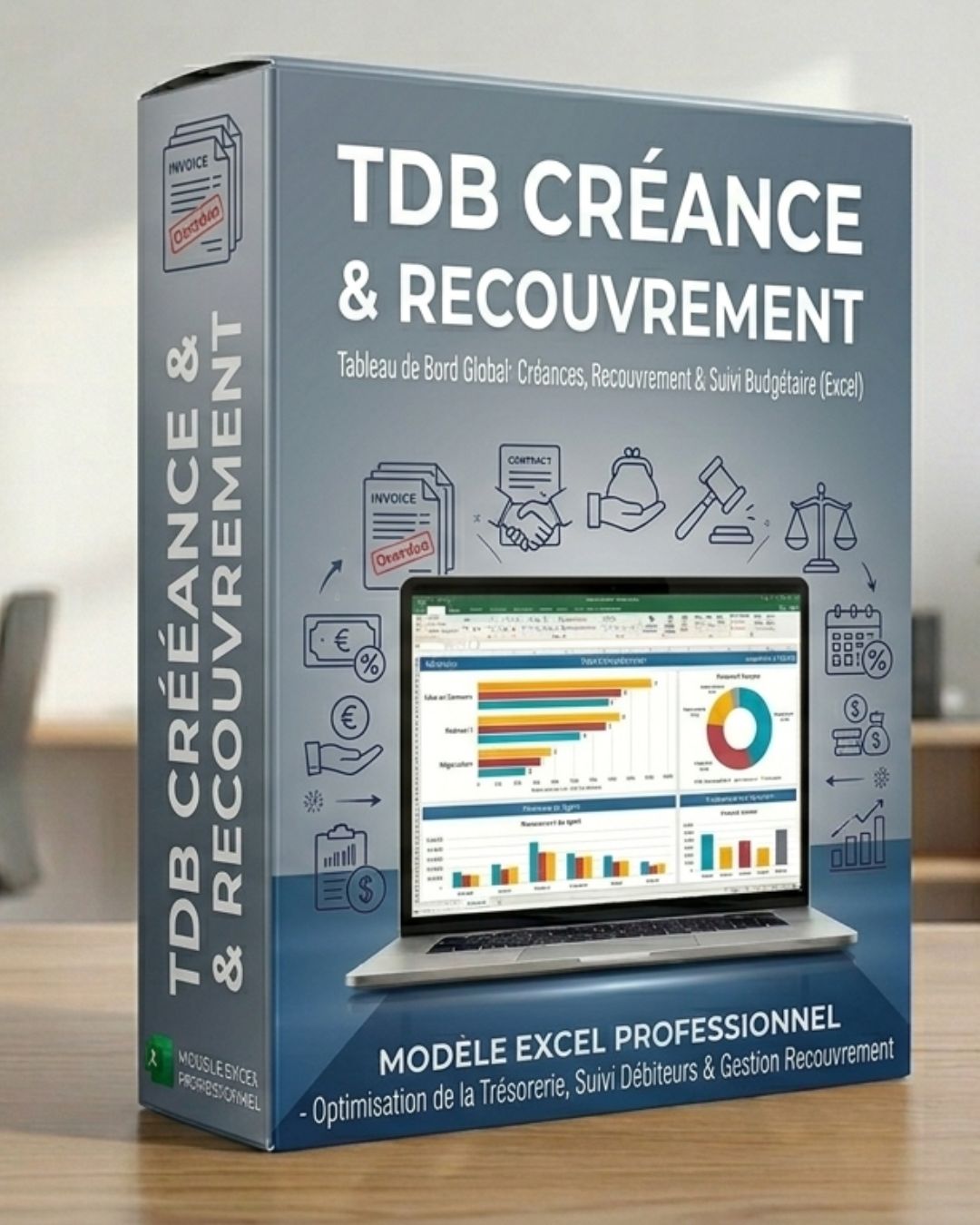 TDB Créances & Recouvrement — Relances · Balance Âgée · Scoring · Pénalités Automatiques