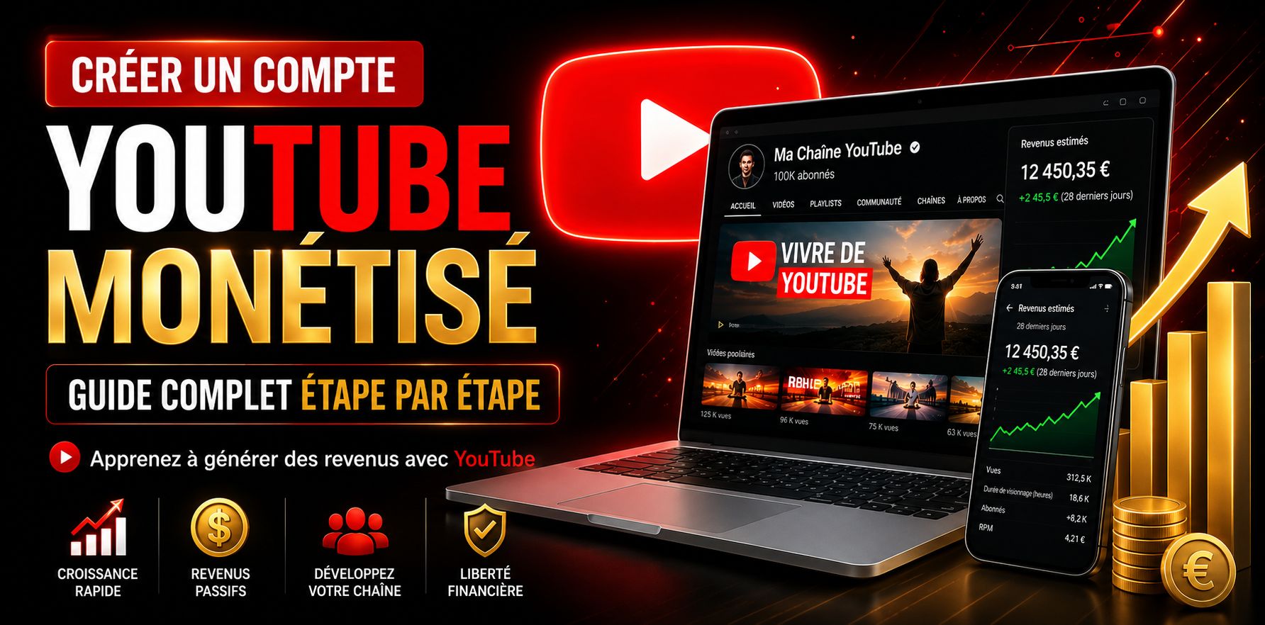 Guide complet : Création de compte Youtube monetisé