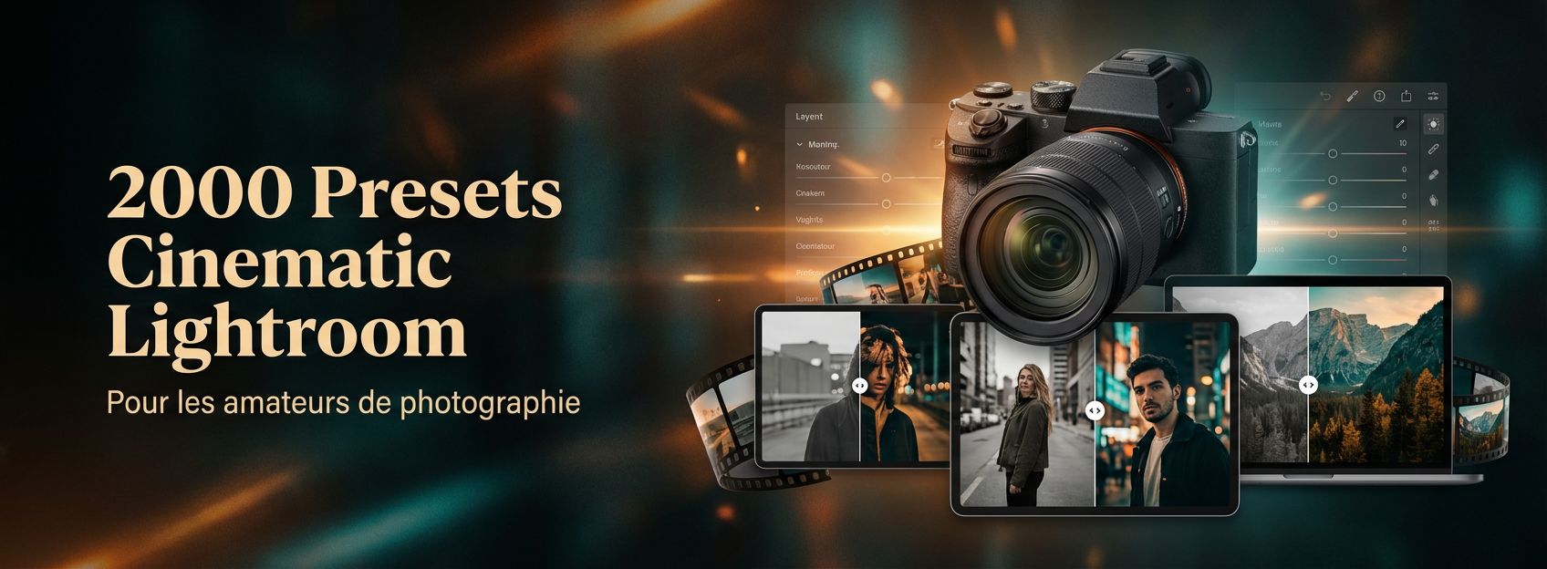 un pack de 2000 presets cinematic lightroom pour les amateurs de photographie