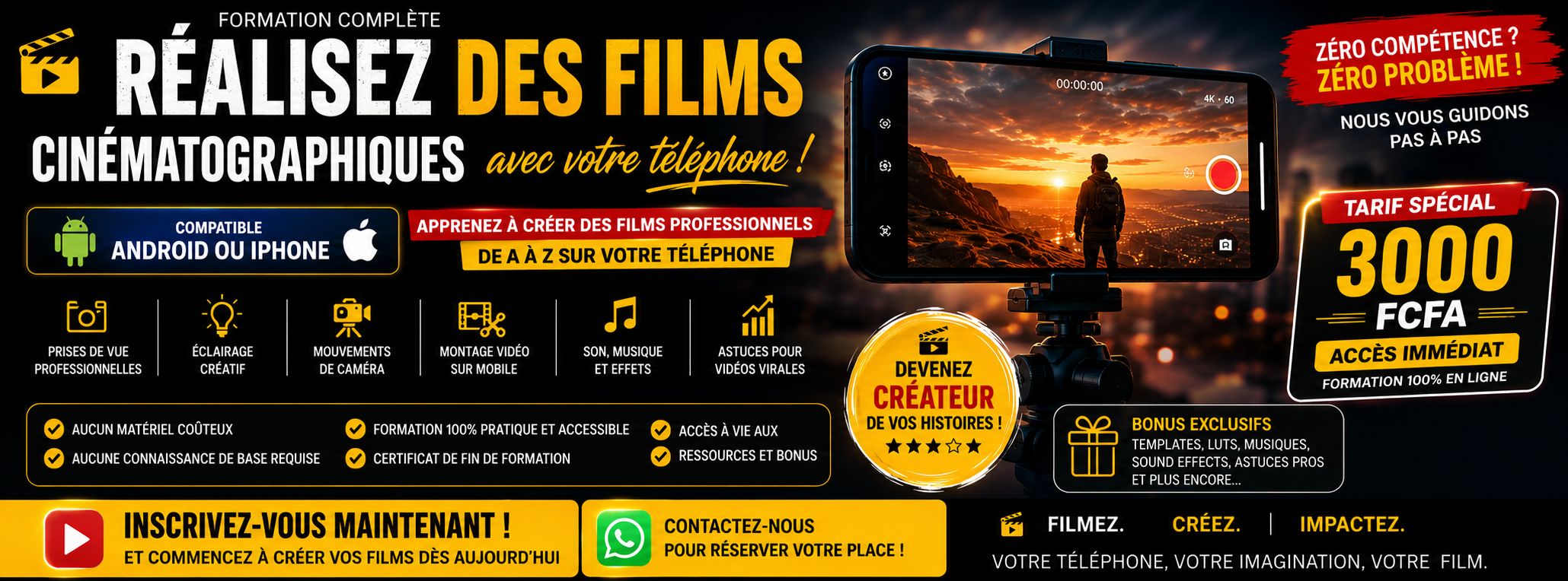 formation pour Creation de Court métrage HD