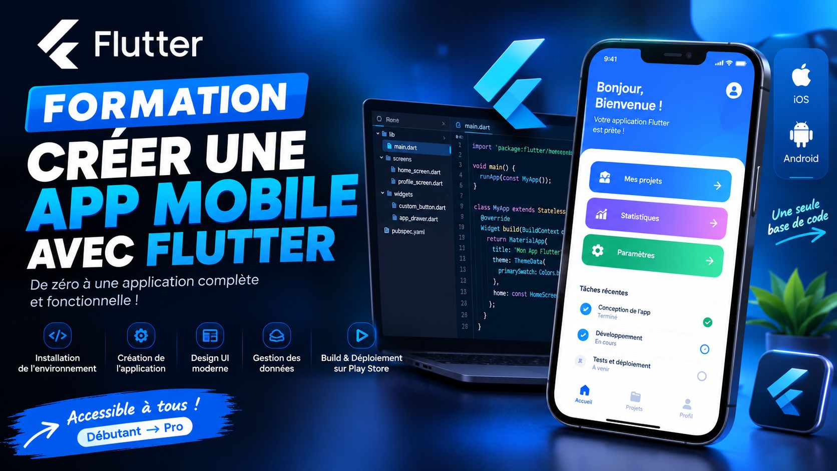 Apprendre Flutter pour faire des app mobile