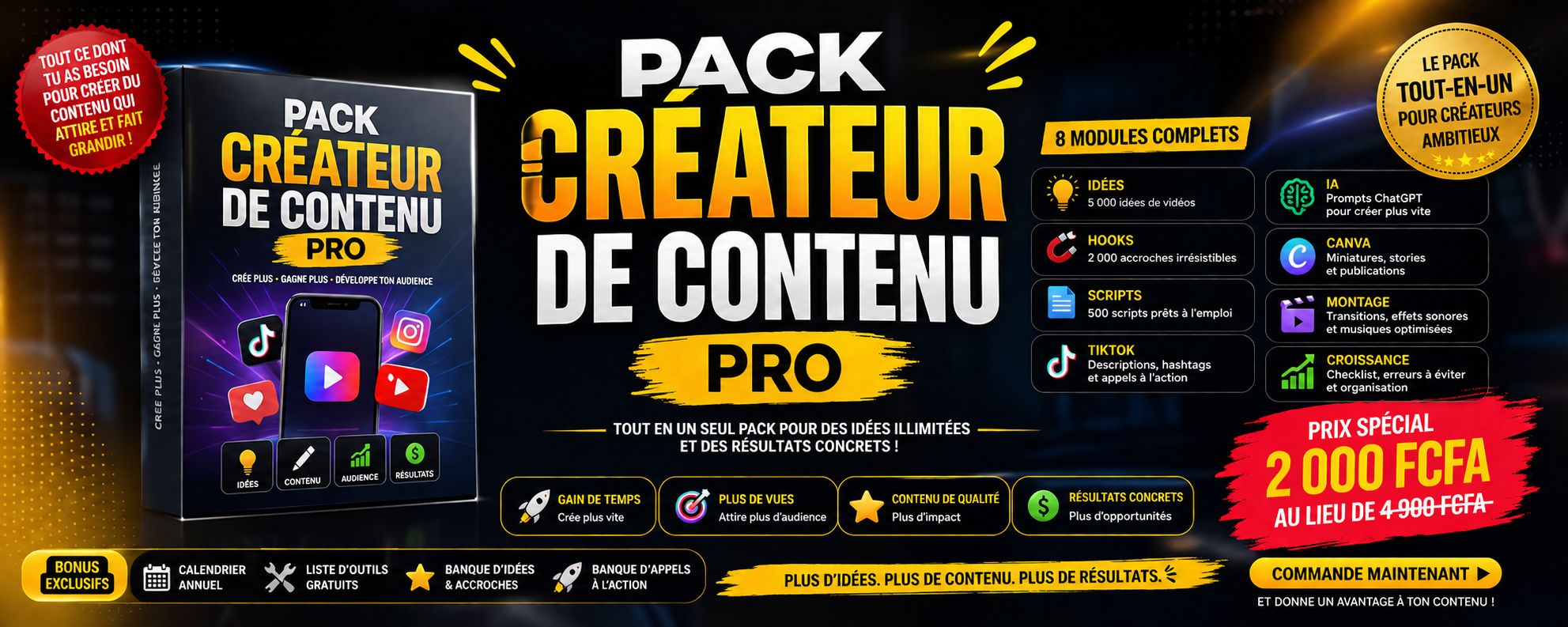 Pack Créateur de Contenu Pro 2026