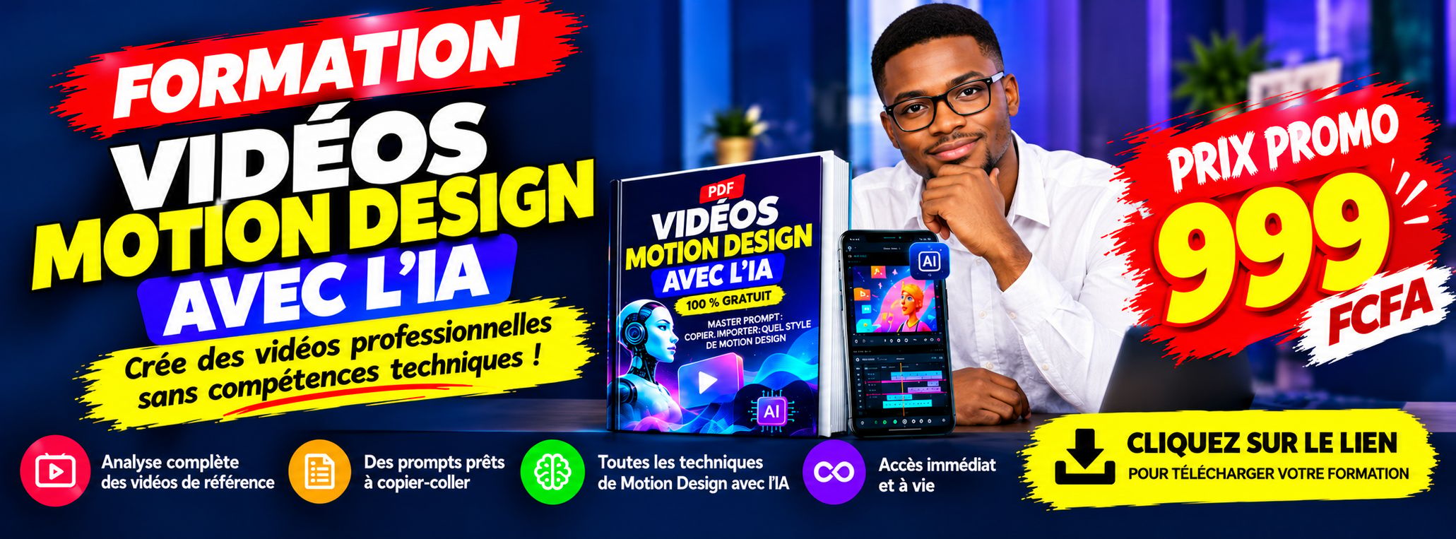 VIDÉOS MOTION DESIGN AVEC L’IA — 100 %
