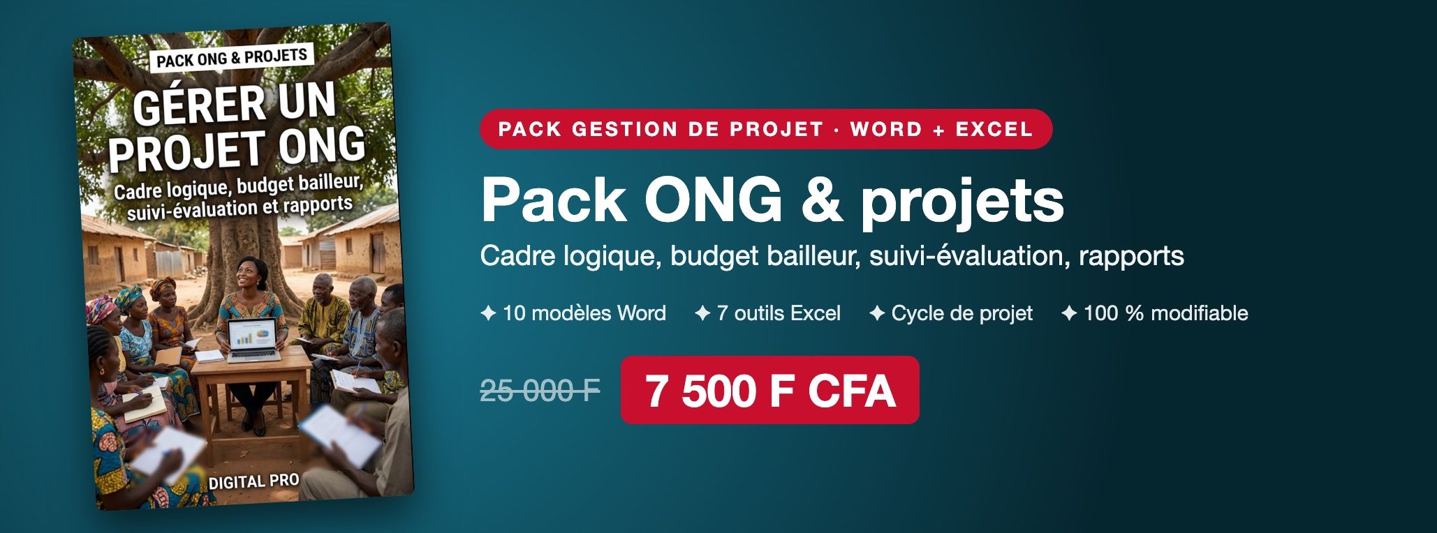 Pack ONG & projets : cadre logique, budget bailleur, suivi-évaluation et rapports