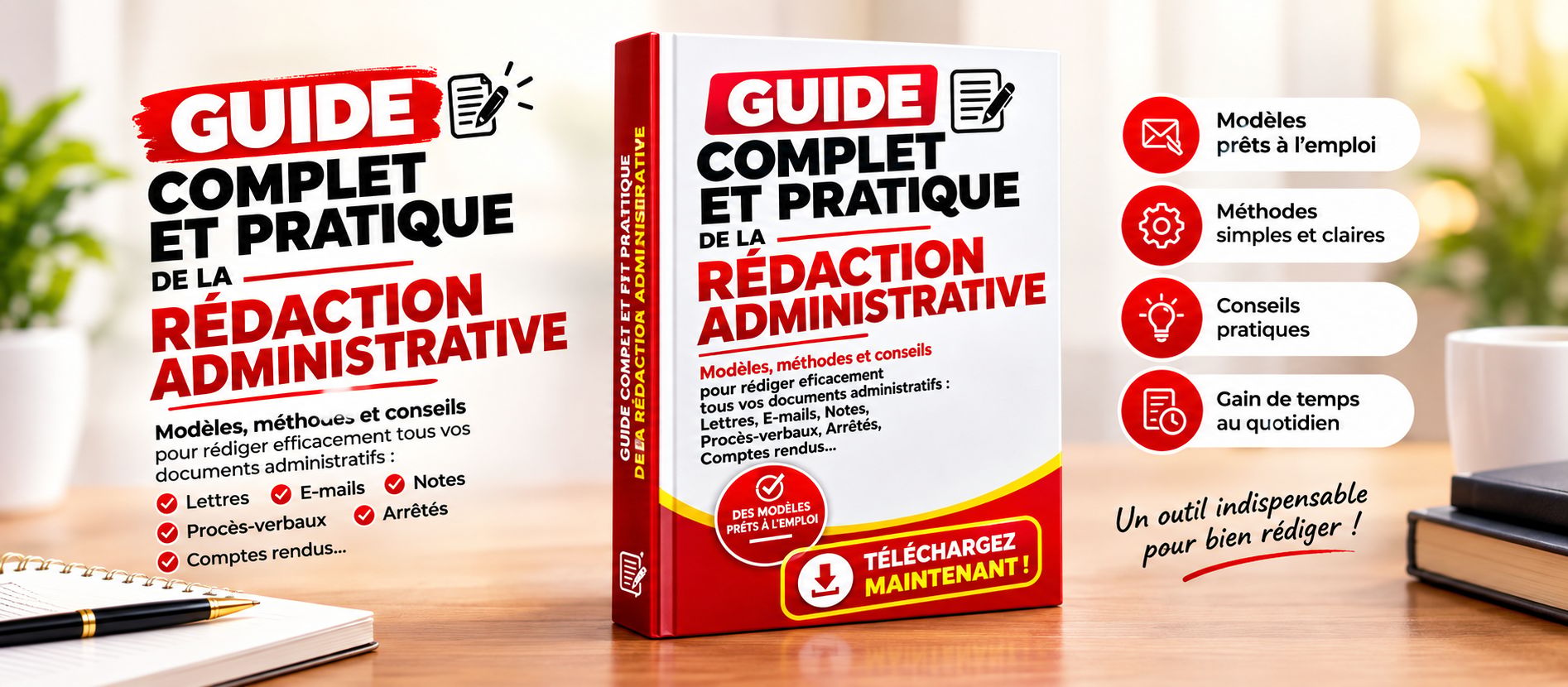 TÉLÉCHARGER LE GUIDE COMPLET ET PRATIQUE DE LA RÉDACTION DES DIFFÉRENTES LETTRES ADMINISTRATIVES !