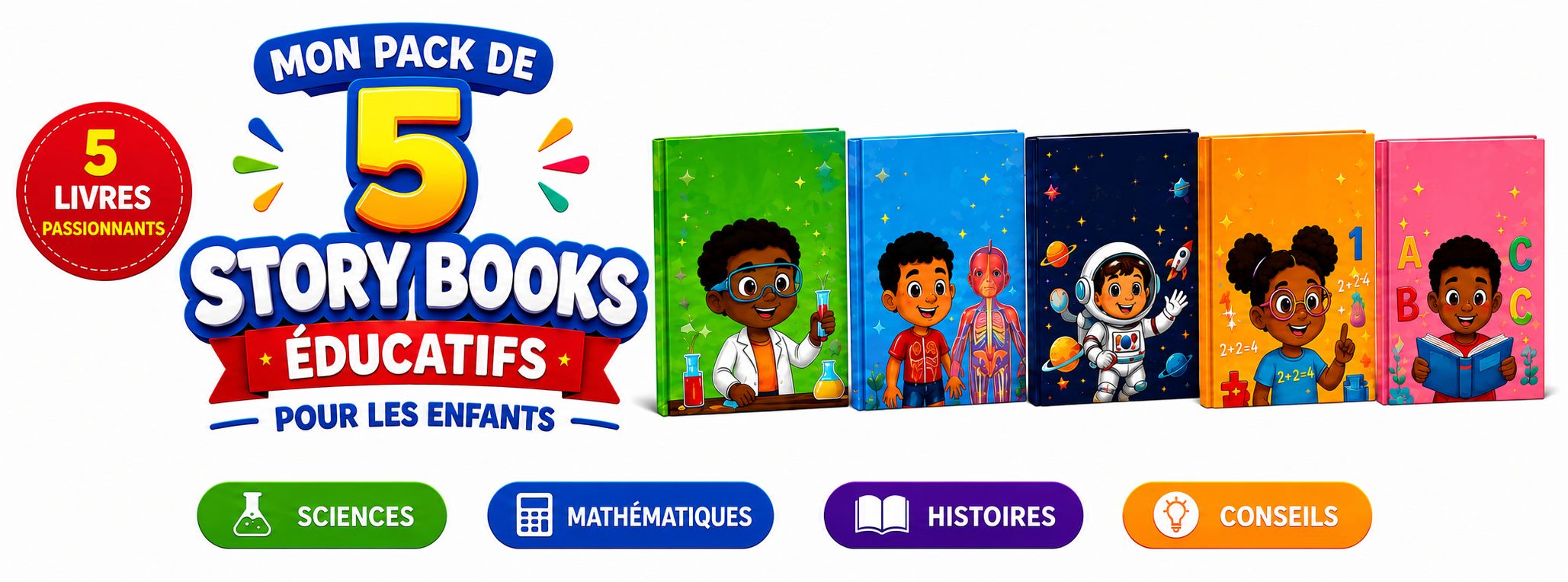 Mon Pack de 5 E-Books Éducatifs pour les Enfants