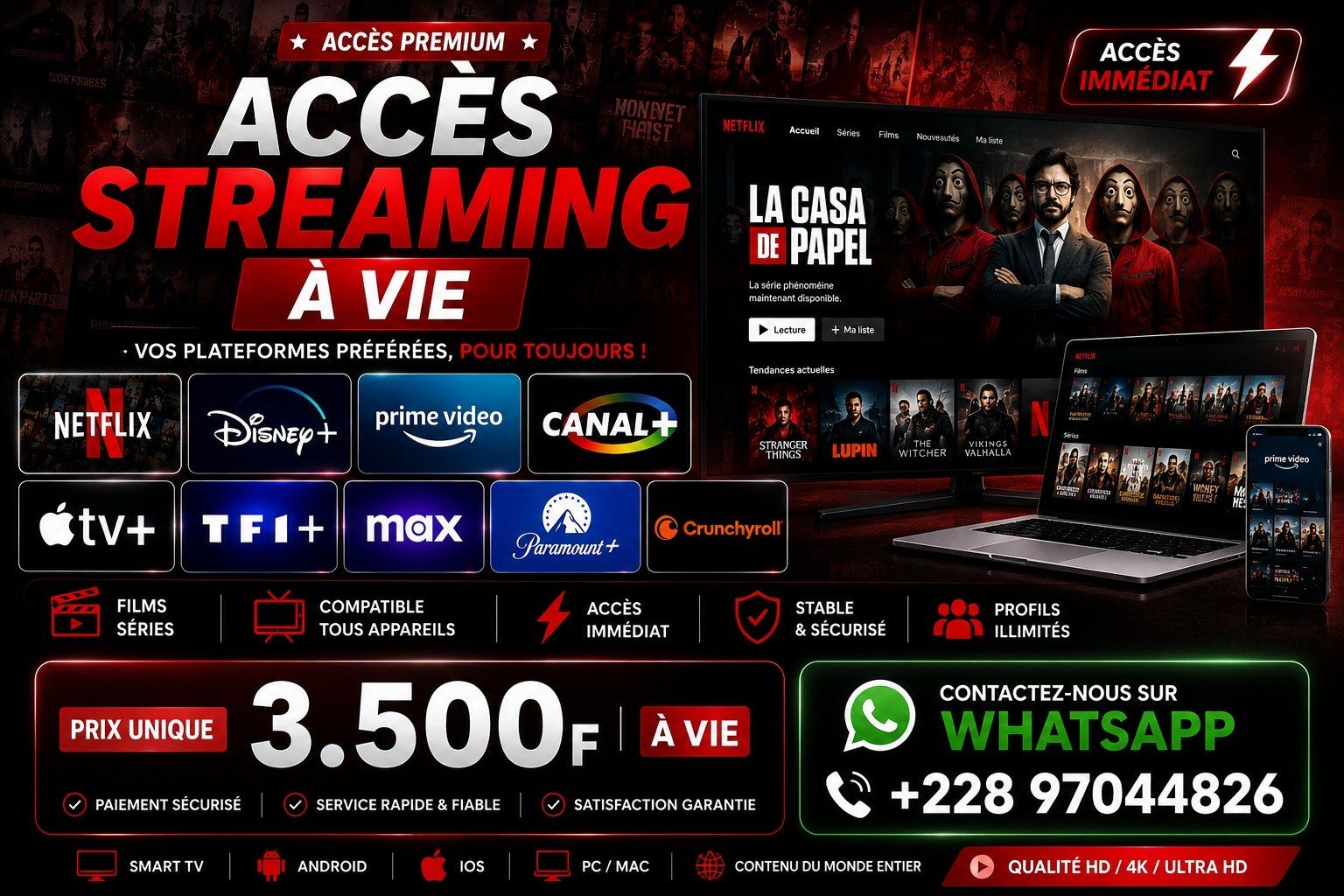 đ„ ABONNEMENT MULTI-PLATEFORMES STREAMING â OFFRE SPĂCIALE LIMITĂE đ„