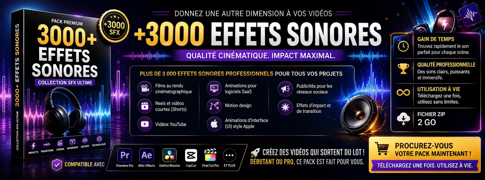 Complete pack: 3,000+ premium sound effects