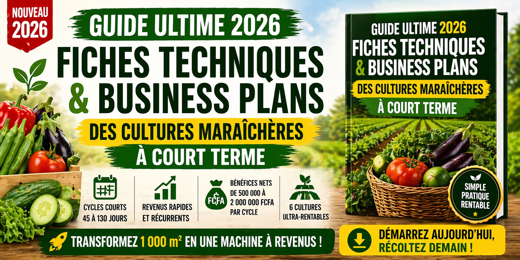 Guide Ultime : Fiches Techniques & Business Plans des Cultures Maraîchères à Court Terme
