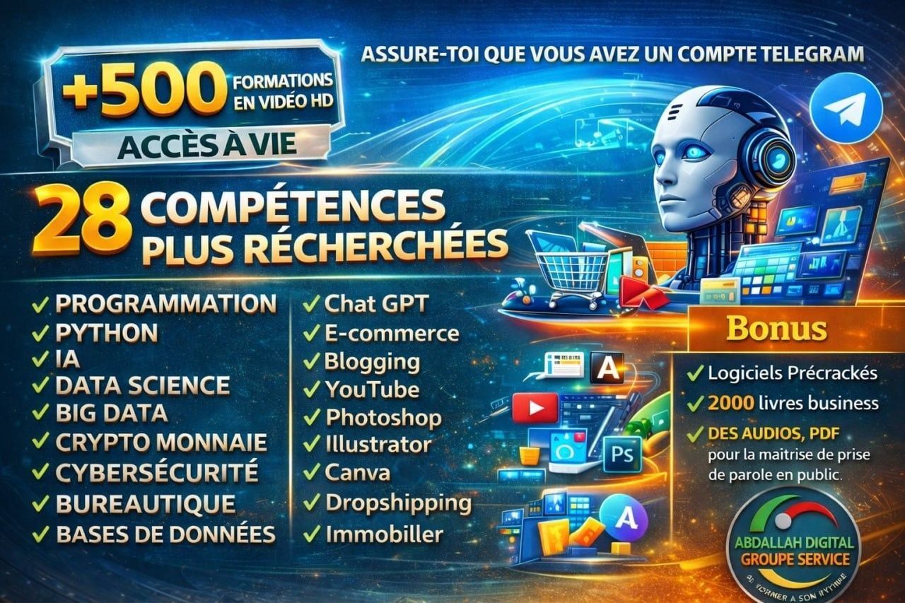 PACK COMPLET DE +500 FORMATIONS VIDÉO HD DÉDIÉES AUX 28 COMPÉTENCES CLÉS DU MARCHÉ ACTUEL