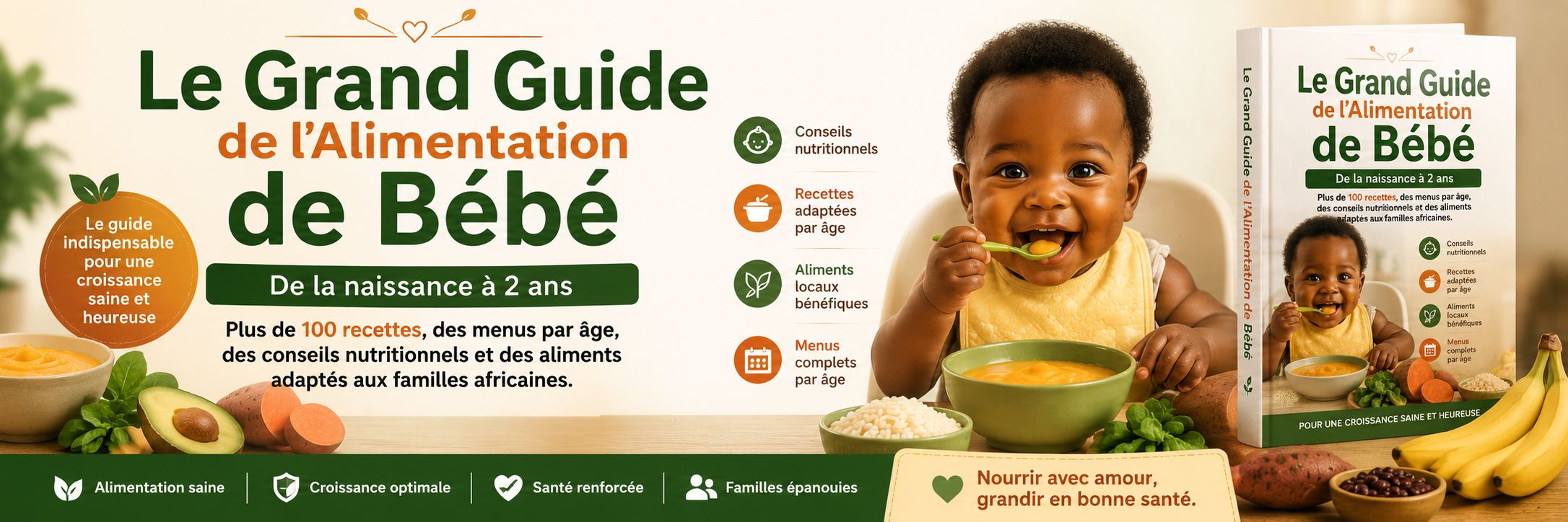 PLUS DE 100 RECETTES, DES MENUS PAR AGES, ADAPTES AUX BEBES DE 0 A 2 ANS