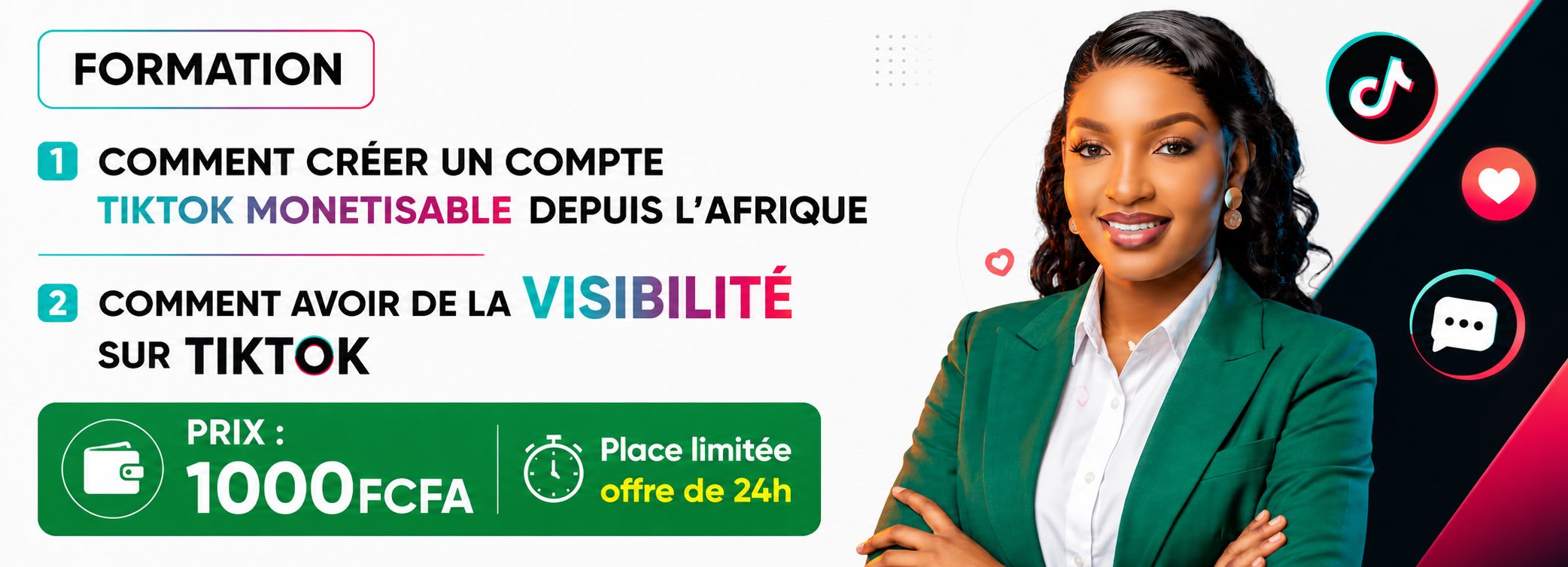 FORMATION EN CRÉATION DE COMPTE TIKTOK MONETISABLE ET COMMENT AVOIR LA VISIBILITÉ.