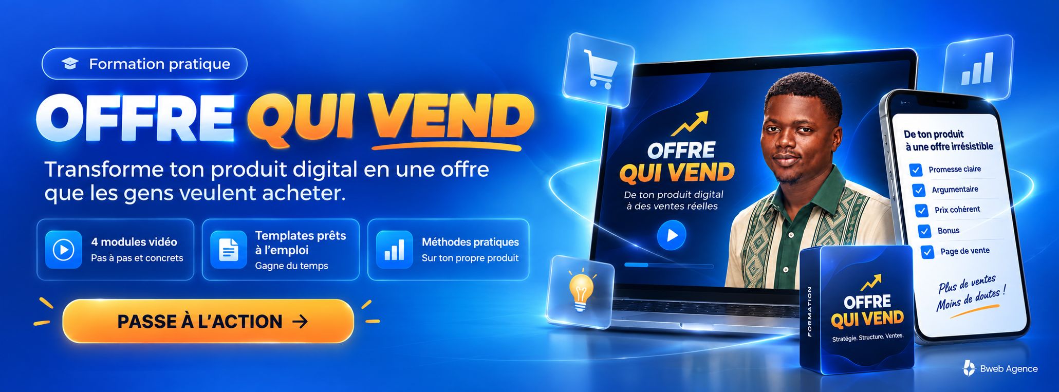 Transforme ton produit digital en une offre claire, désirable et prête à vendre en 7 jours.