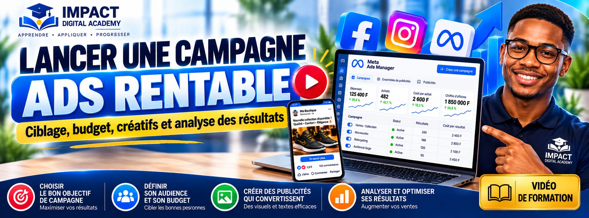Cours Facebook Ads Niveau Avancé : Stratégies Premium & Tactiques