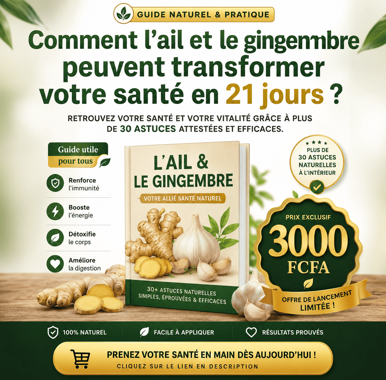 Comment l'Ail et le Gingembre peuvent transformer votre santé en 21 jours
