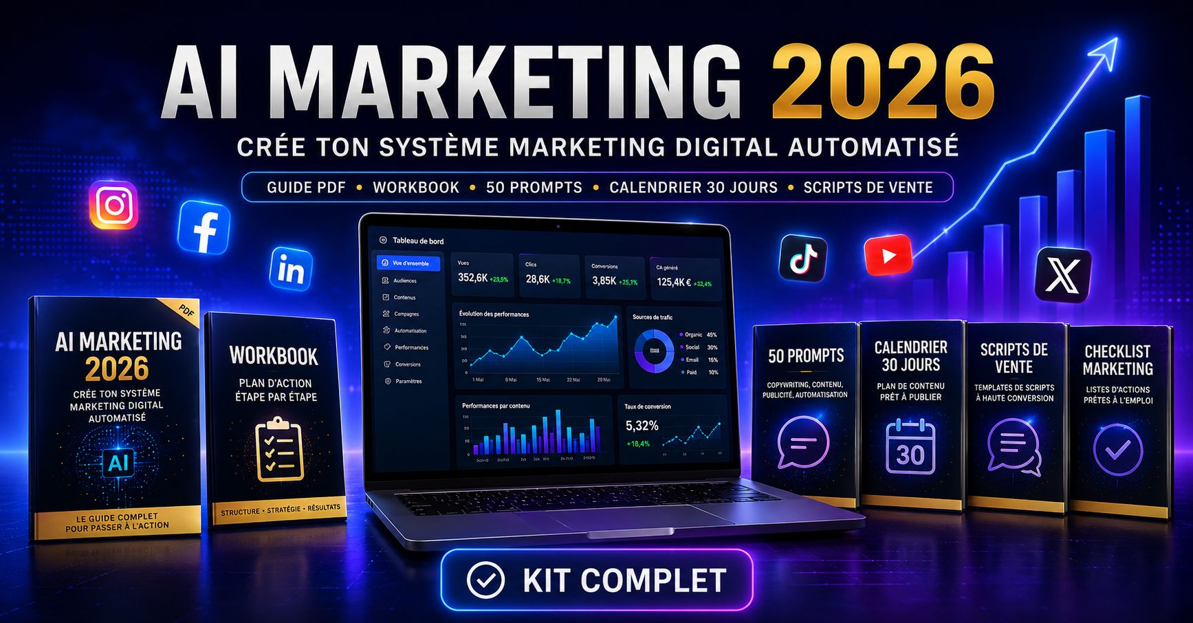 50 Prompts IA pour Coachs & Formateurs — Crée ton Contenu Marketing en 10 Minutes