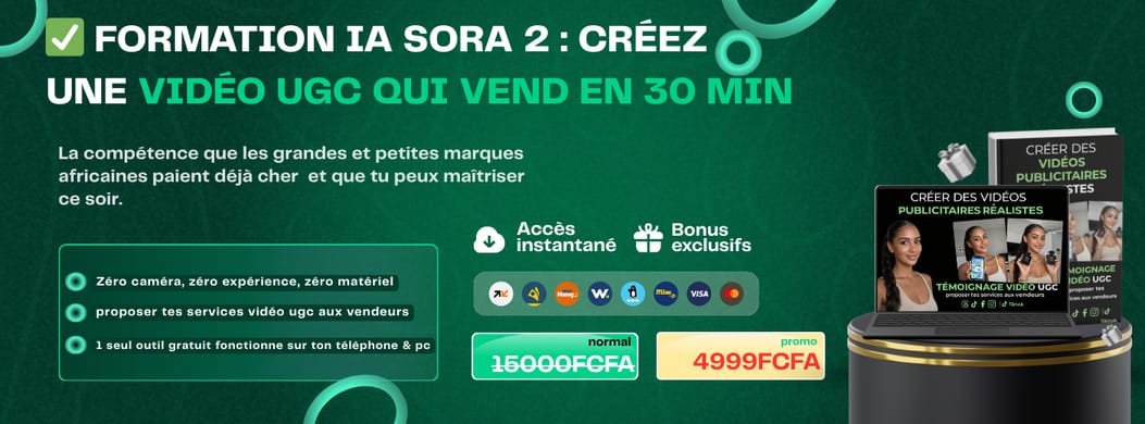 ✅ FORMATION IA SORA 2 : CRÉEZ UNE VIDÉO UGC QUI VEND EN 30 MIN