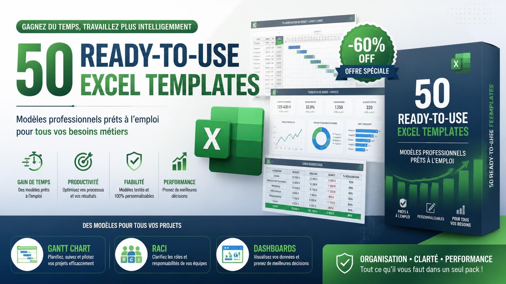 50 Templates 𝐄𝐱𝐜𝐞𝐥 𝐏𝐫𝐞̂𝐭 𝐚̀ 𝐥’𝐄𝐦𝐩𝐥𝐨𝐢