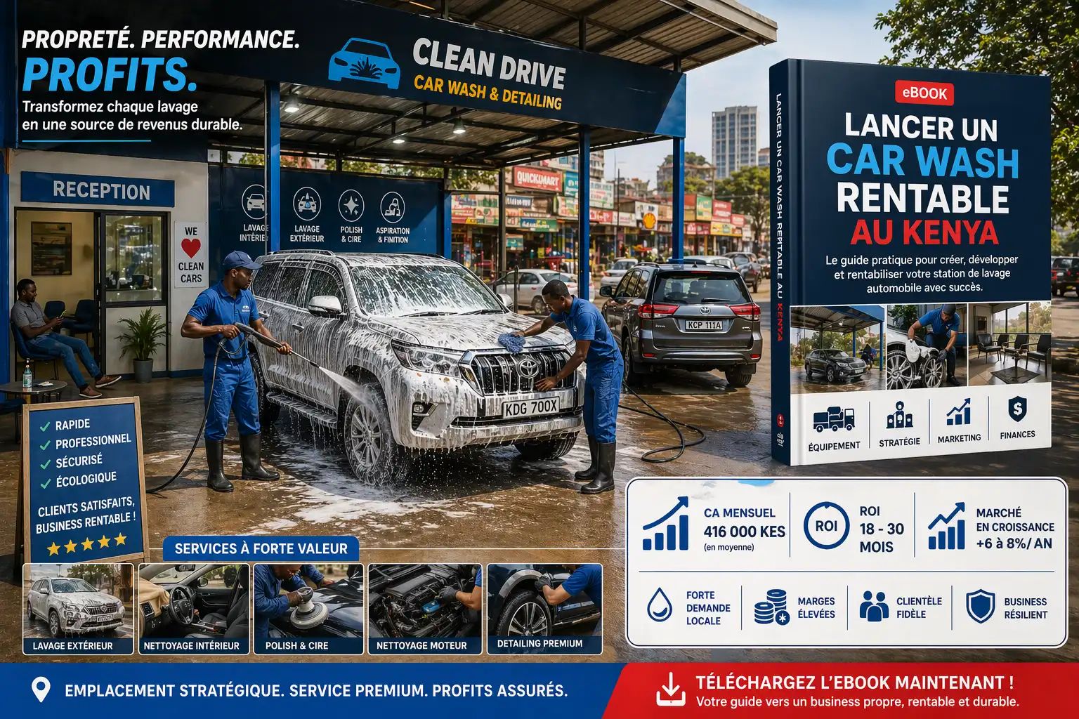 Lancer un car wash rentable au Kenya – Guide stratégique + Business model + ROI réel