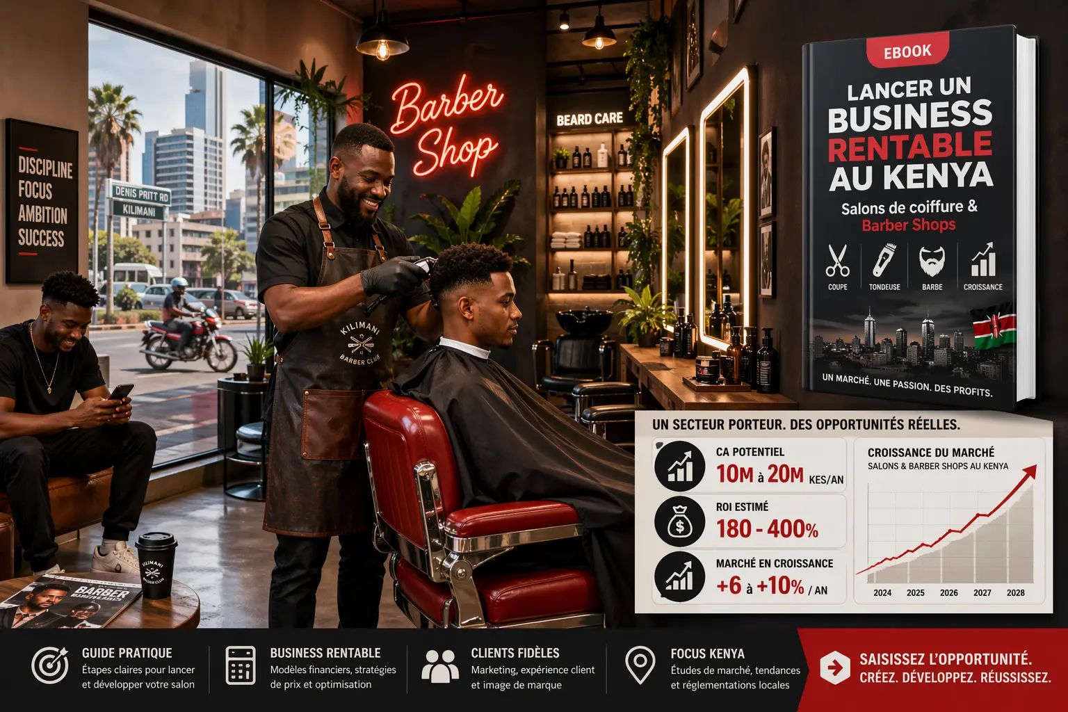 Lancer un business rentable au Kenya – Industrie des Salons de Coiffure & Barber Shops