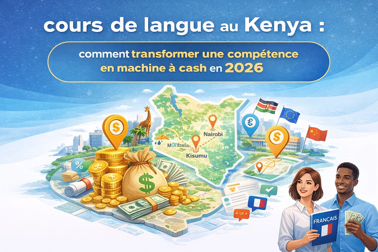 cours de langue au Kenya : comment transformer une compétence en machine à cash en 2026