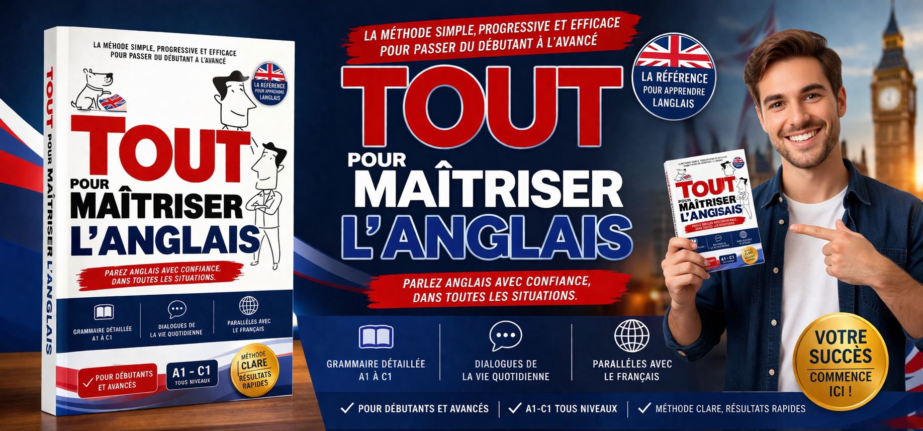 Parle, Comprends et Écris l'Anglais Couramment — même si tu pars de Zéro