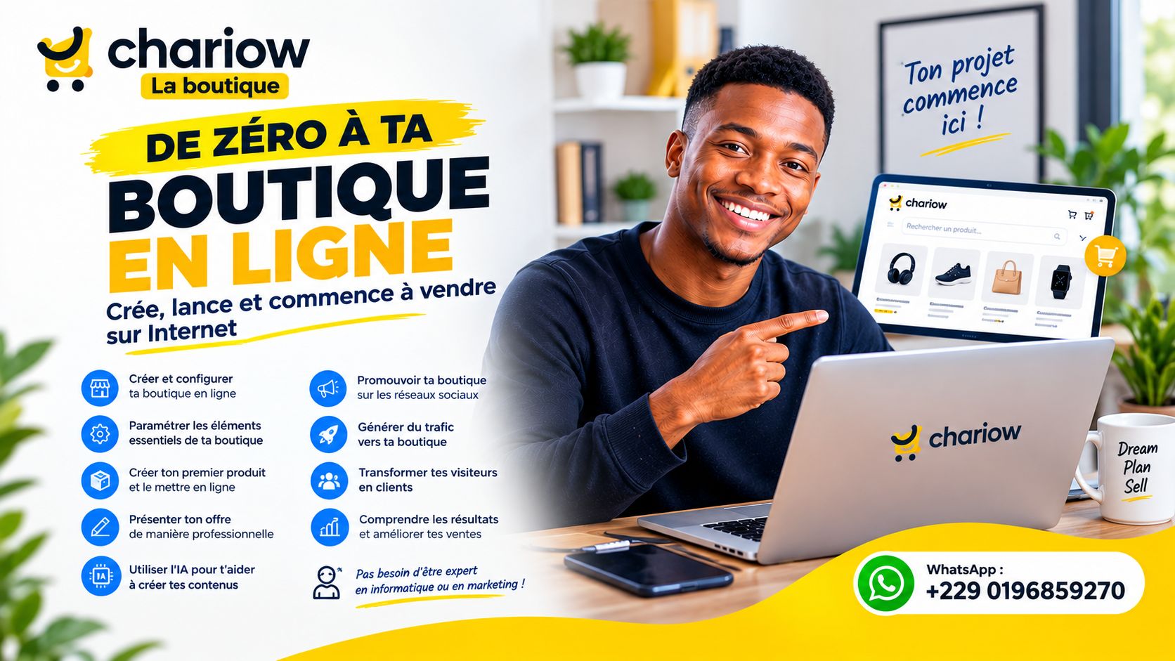 DE ZÉRO À TA BOUTIQUE EN LIGNE : Crée, lance et commence à vendre sur Internet
