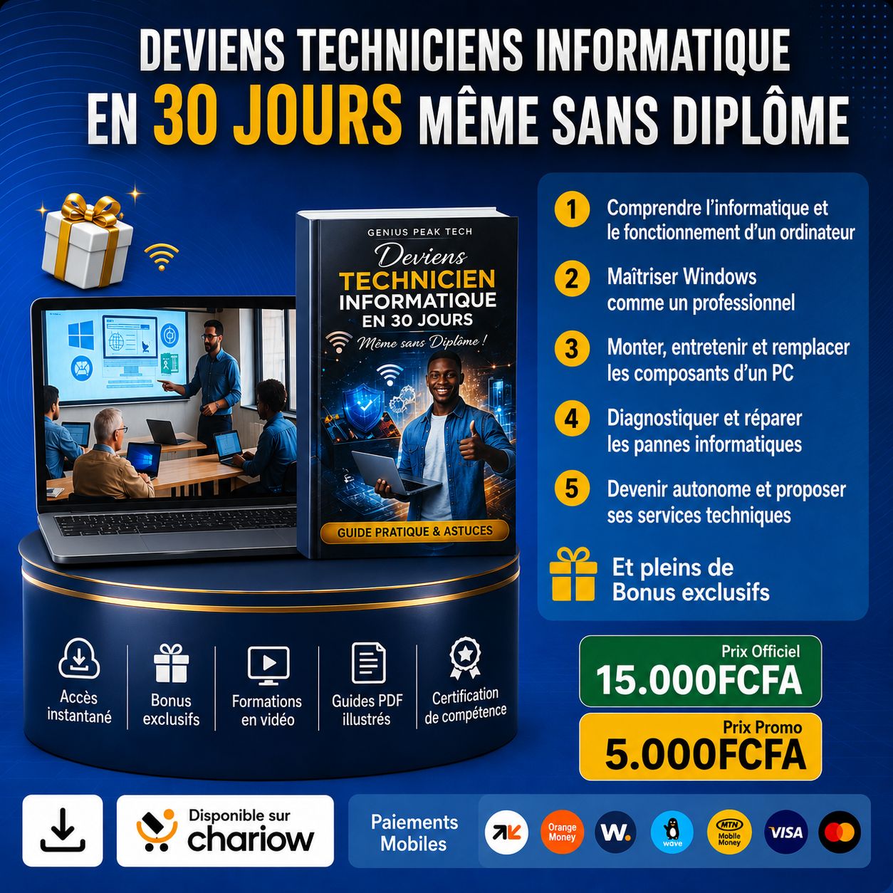 Deviens Techniciens informatique en 30 jours Même sans diplôme