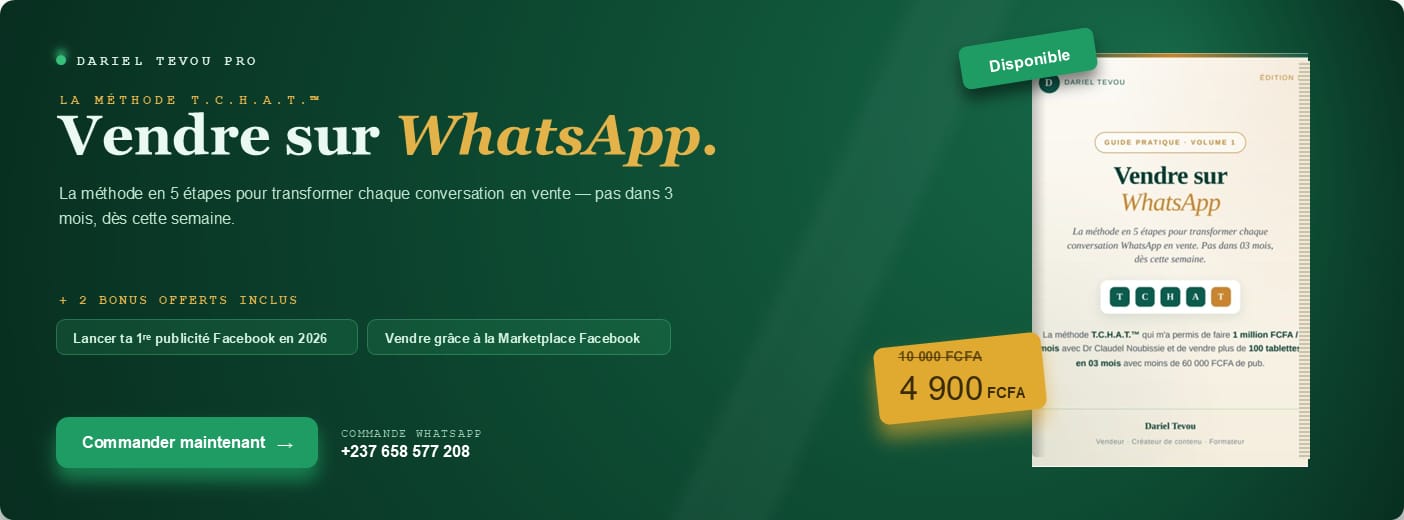 La Methode TCHAT pour doubler ses ventes sur WhatsApp