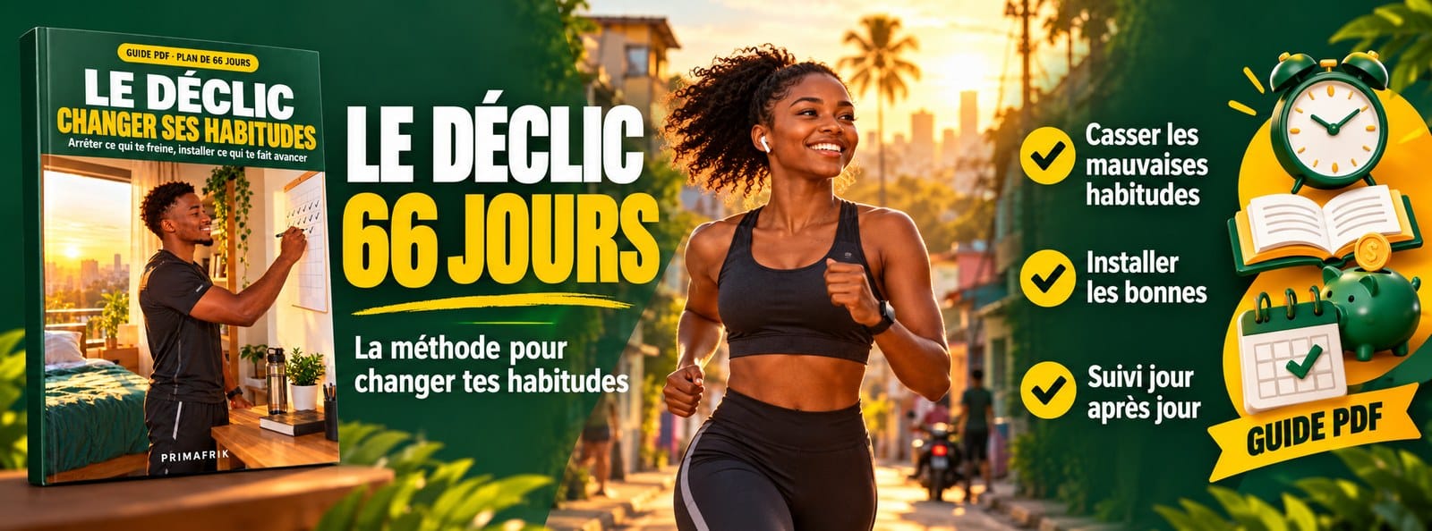 Le Déclic : changer ses habitudes en 66 jours (guide + traqueur Excel)