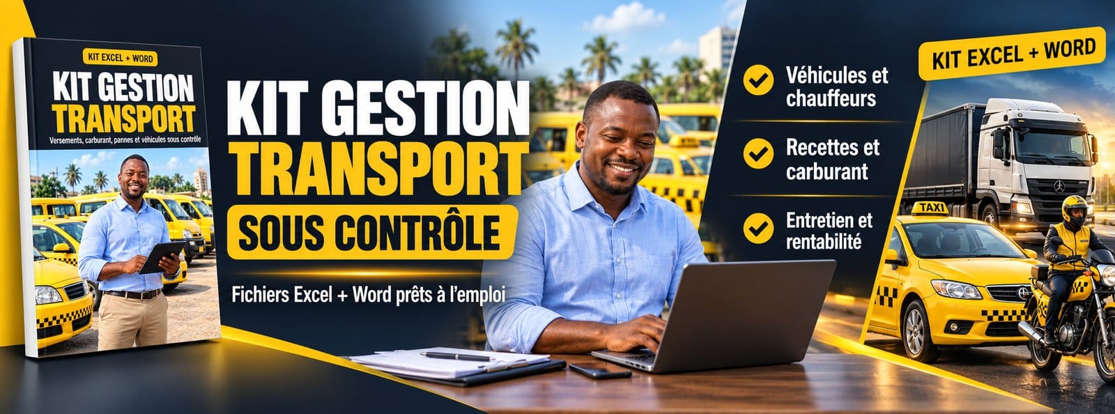 Kit Gestion Transport : versements, carburant, entretien et papiers sur Excel