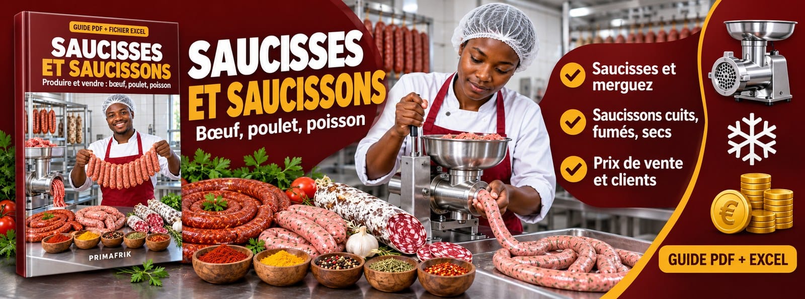 Saucisses et saucissons : produire et vendre (bœuf, poulet, poisson)
