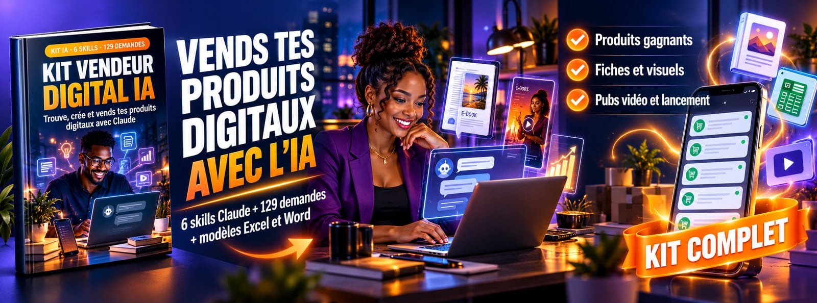Kit Vendeur Digital IA : trouve, crée et vends tes produits digitaux avec Claude