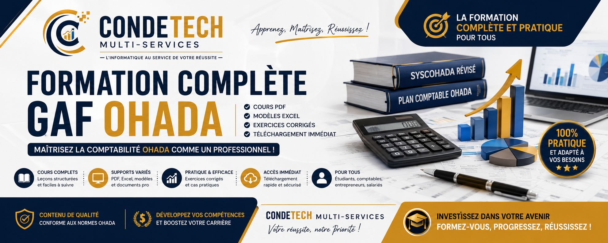 🔥 Formation Complète GAF OHADA 2026 | PDF + Excel + Exercices Corrigés + Modèles Professionnels