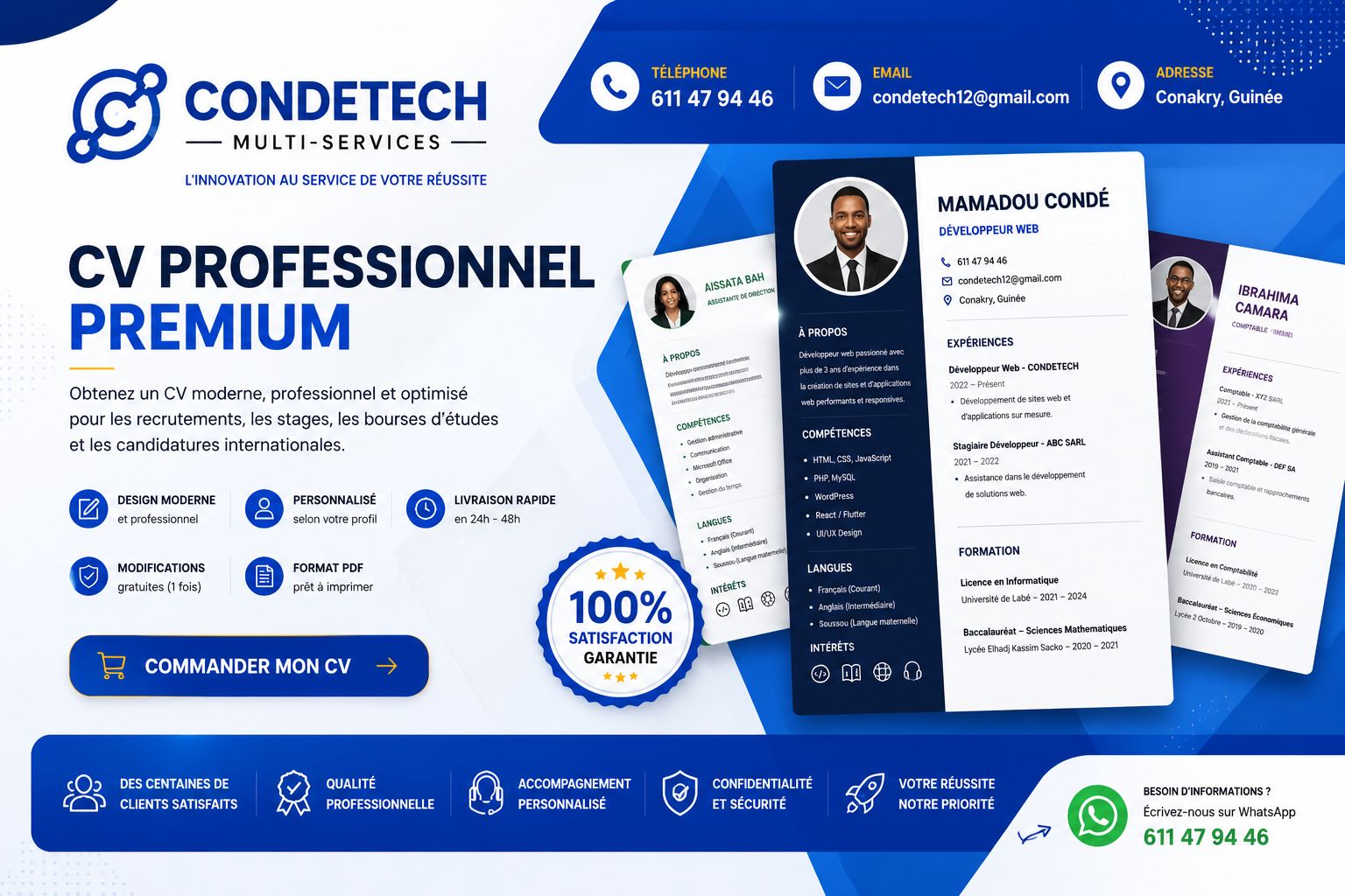 CV Professionnel Premium – CONDETECH MULTI-SERVICES